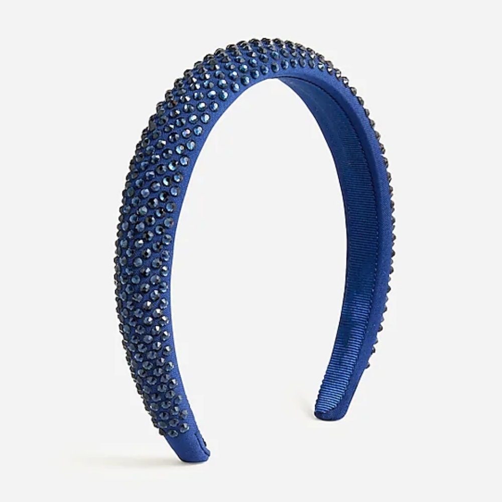 J.Crew padded rhinestone headband, blue